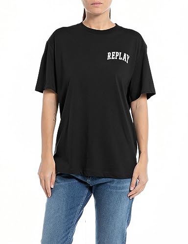 Replay T-shirt damski, 098 BLACK, XXS