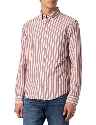GANT Koszula męska Reg Ut Archive Oxford Stripe Shirt, Mahogany Red, XXL