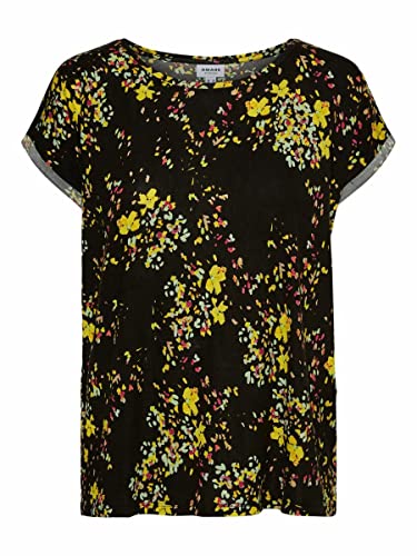 VERO MODA Damska koszulka Vmava Plain Ss Top Multi AOP Ga Noos, czarny/Aop:mila, XS