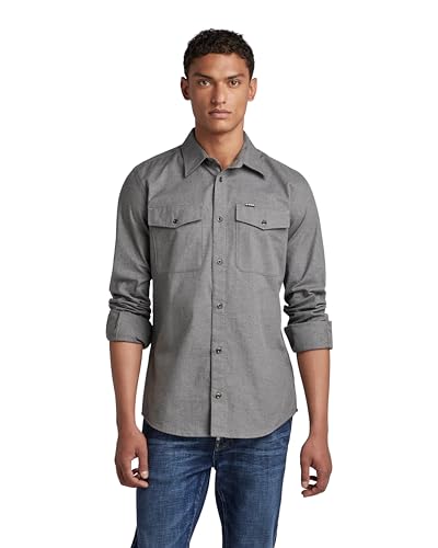 G-STAR RAW Men's Marine Slim koszula męska, wielokolorowa (Basalt Htr C963-1164), XL