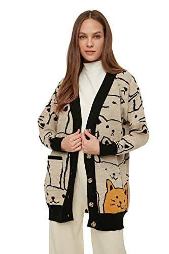 Trendyol Kardigan - beżowy, BEŻOWY, L