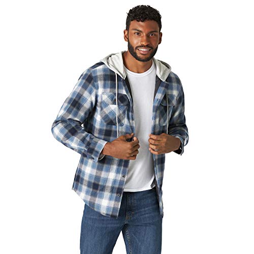 Wrangler Męska koszula męska z długim rękawem pikowanym obszyciem flanelowym z guzikami