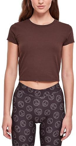 Urban Classics Damska koszulka ze stretchem z dżerseju, brązowa, Brązowy, 5XL