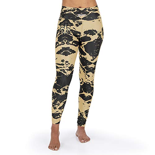 Zubaz Legginsy damskie z lawą NFL Las Vegas Raiders czarny/metalizowany srebrny, XL, kolor drużyny