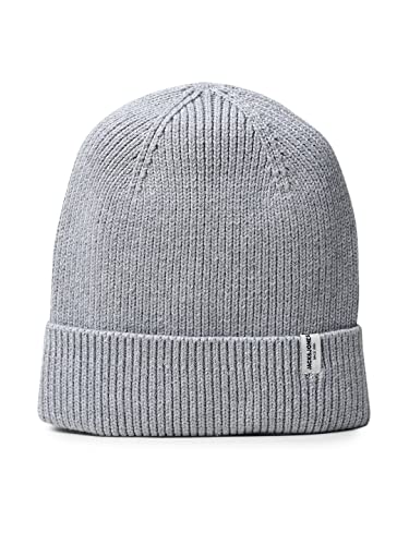 Jack & Jones Czapka męska Jacbrink Beanie Ln, Jasnoszary melanż, Rozmiar uniwersalny