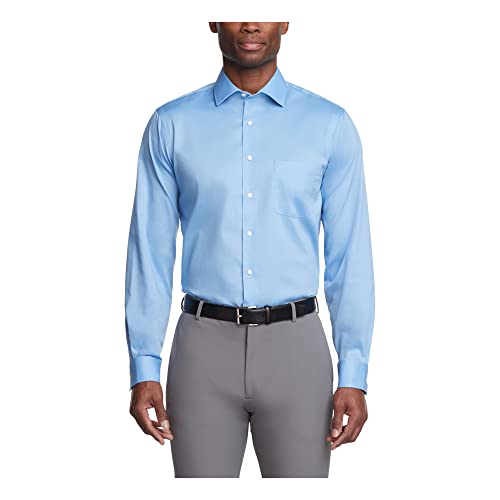 Van Heusen Męska koszula z długim rękawem Regular Fit Flex Collar Stretch Solid Smoking