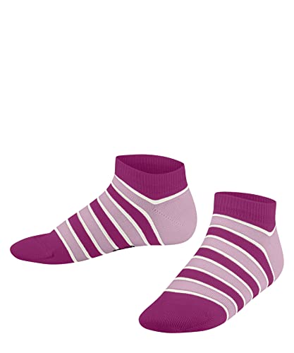 FALKE Uniseks - dzieci Skarpety do trampek Simple Stripes K SN Bawełna krótkie z wzorem 1 Para, Różowy (Gloss 8550), 35-38 (9-12 lata)