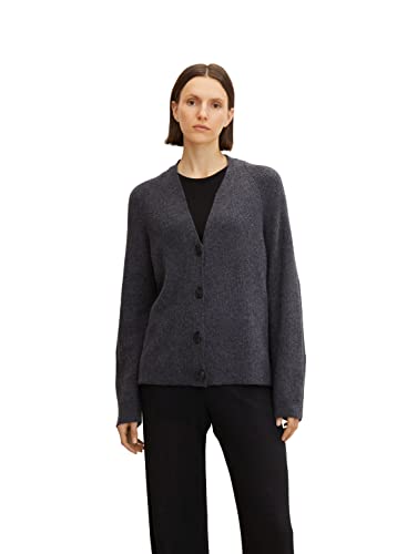 TOM TAILOR Damski Basic Kardigan 1033279, 30281 - Evident Anthracite Melange, XXS