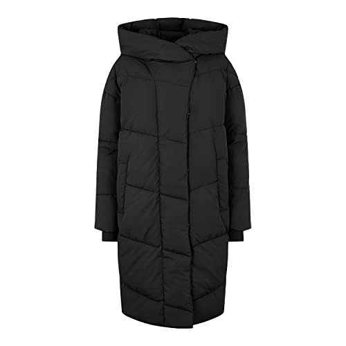 Noisy may Damska kurtka NMNEW Tally L/S Long Jacket NOOS pikowany płaszcz, czarny, S, czarny, S
