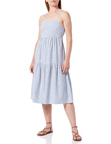 VERO MODA Damska sukienka Vmjily Sl Calf WVN Casual, Głębokie ultramaryny/paski: śnieżnobiały, S