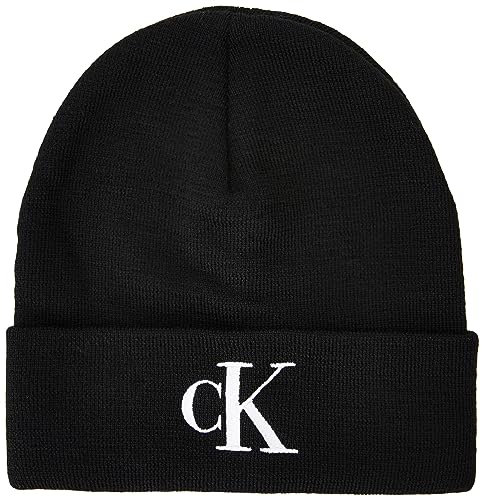 Calvin Klein Czapka z dzianiny czarna, Czarny, Rozmiar uniwersalny