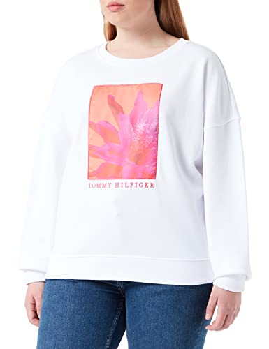 Tommy Hilfiger Damska bluza Rlx kwiatowa Open-nk, Th Optic White, XL