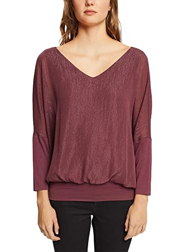 ESPRIT Damska bluzka 112EE1F313, 600/BORDEAUX RED, L