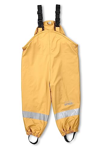 Sterntaler Unisex spodnie z szelkami przeciwdeszczowymi z podszewką, średni żółty, 104