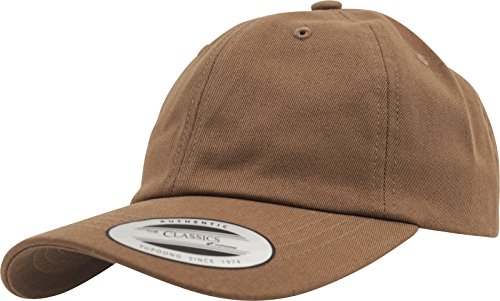 Yupoong Flexfit Low Profile Cotton Twill czapka dla kobiet i mężczyzn, 6 paneli, niestructured z mosiężnym zamknięciem, Tan, jeden rozmiar