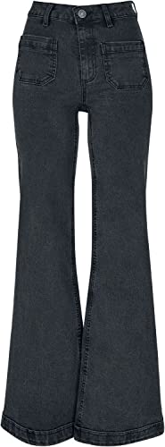 Urban Classics Damskie spodnie jeansowe w stylu vintage, Black washed, 34