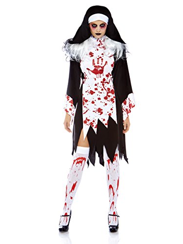 LEG AVENUE Kapelusz damski Killer Nun Panama, czarny (czarny, biały)., (Producent rozmiar: M/LUk 12-14)