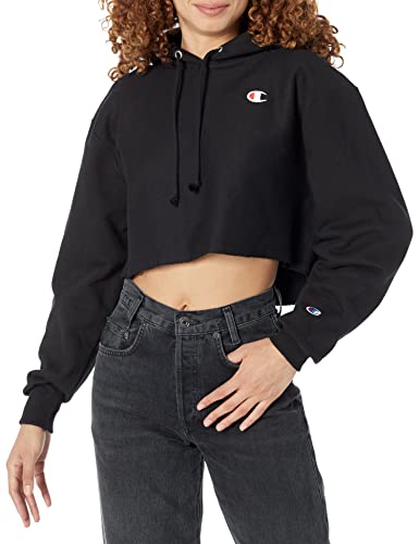 Champion Damska bluza z kapturem z odwróconym splotem, Czarny, L