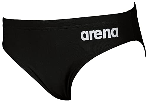 ARENA Chłopięce majtki kąpielowe Team Solid Slip, czarno-białe, 4-5 anni, czarno-biały, 4-5 lat