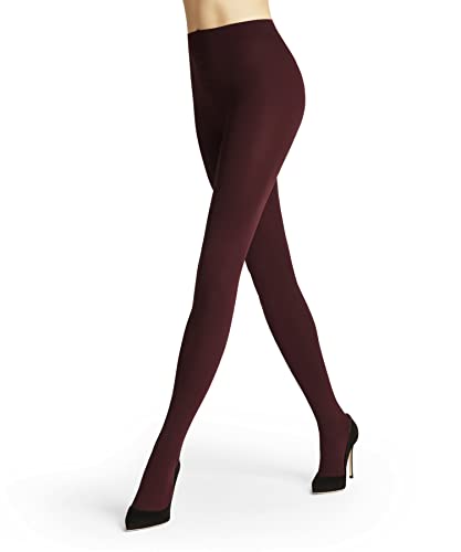 FALKE Kobiety Rajstopy Pure Matt 100 DEN W TI Kryjący 100 Den kryjące jednokolorowe 1 Para, Czerwony (Barolo 8596), M