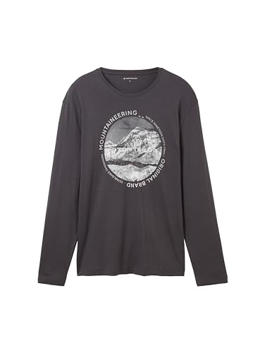 TOM TAILOR Koszulka męska z długim rękawem, 10899 - Tarmac Grey, XXL