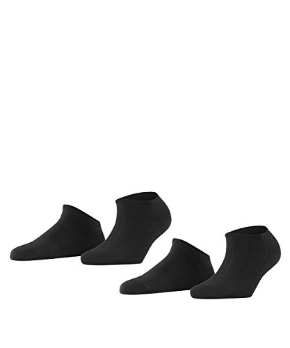ESPRIT Kobiety Skarpety do trampek Uni 2-Pack W SN Bawełna krótkie jednokolorowe 2 Pak, Czarny (Black 3000), 35-38