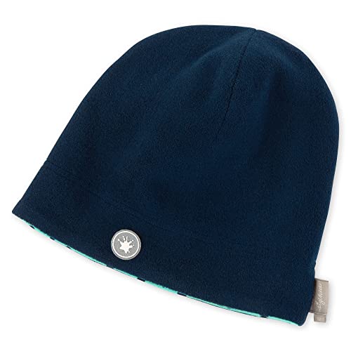 Sigikid Dziewczęca mini czapka dwustronna czapka beanie, ciemnoniebieski/turkusowy, 52 cm
