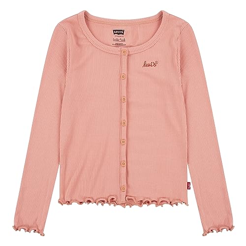 Levi's Dziewczęcy kardigan Lvg Solid Ls Scoop Neck Rib do 3ej294, Terra Cotta, 6 lat