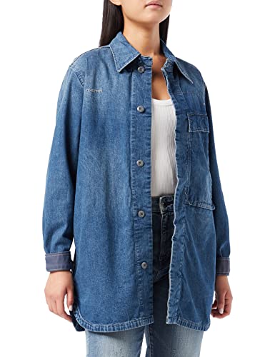 G-STAR RAW Damska koszulka Mysterious, Niebieski (Antique Faded Space Blue D22505-c970-d342), L