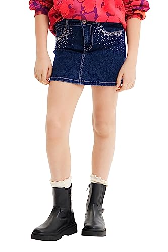 Desigual Dziewczęca spódnica Fald_Gaynor Girl Denim Spódnica Mini, niebieski, 8 Lata