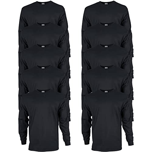 Gildan T-shirt Dla mężczyzn Bluzka z długim rękawem bawełniana Ultra, styl G2400 Czarny ,M