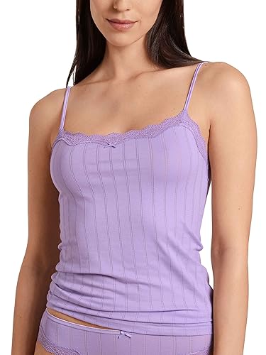 CALIDA Damski top typu spaghetti, z serii Etude Toujours, ramiączka, z koronką, z 95% bawełny Supima, Cyfrowa lawenda, 48-50
