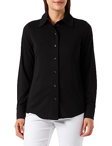 Seidensticker Damska bluzka - modna bluzka - Regular Fit - kołnierz koszuli - długi rękaw - stretch, czarny, 38