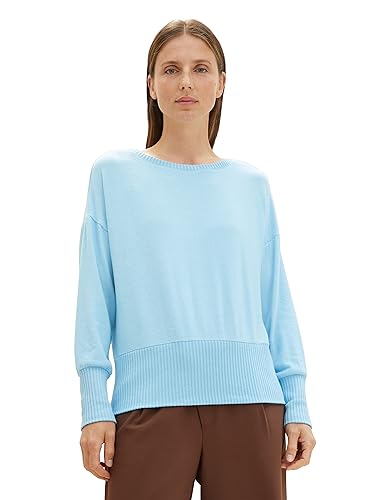 TOM TAILOR Damska koszulka z długim rękawem, 12391 – jasny niebieski melanż, 3XL
