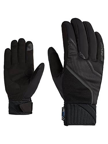 Ziener Męskie rękawiczki UZOMI do biegów narciarskich/nordic/crosscountry | bardzo ciepłe, w dotyku, Soft-Shell, czarne, 6,5