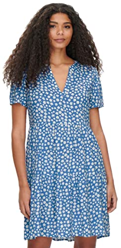 Bestseller A/S Damska sukienka ONLZALLY Life S/S THEA Dress NOOS PTM, Campanula/AOP:Tania Ditsy, XXS, Campanula/Aop:tania Ditsy, XXS