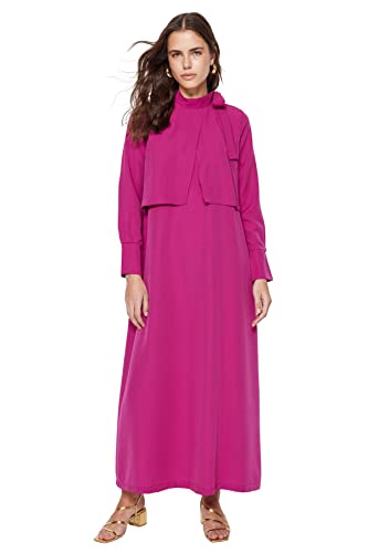 TRENDYOL Sukienka damska, różowa, linia A, Rosa, S