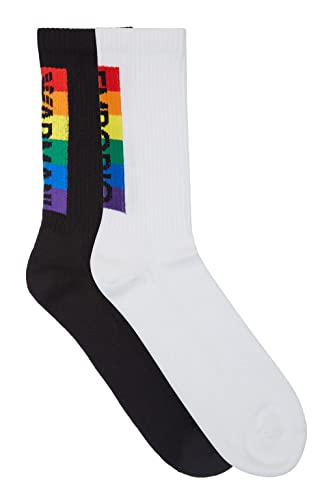 Emporio Armani męskie 2 sztuki Terrycloth Short Rainbow Socks 2 sztuki krótkie skarpetki, Czarny/biały, rozmiar uniwersalny