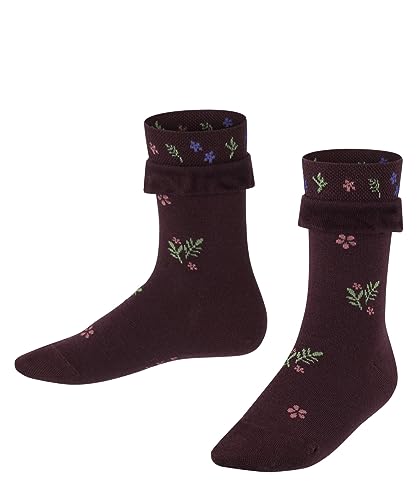FALKE Unisex dziecięce skarpety z motywem Country Flower zrównoważona bawełna wełna cienkie wzory 1 para, czerwony (Wine 8245), 12 lat