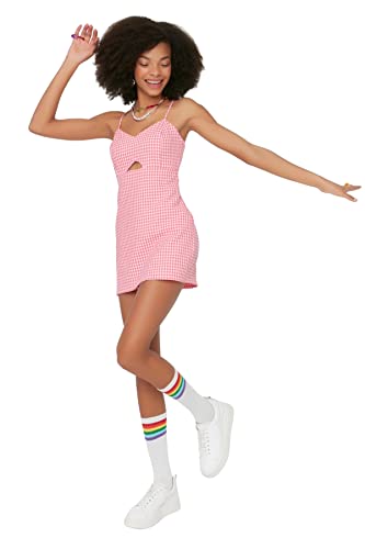 TRENDYOL Kombinezon damski w kratkę, Rosa, 36