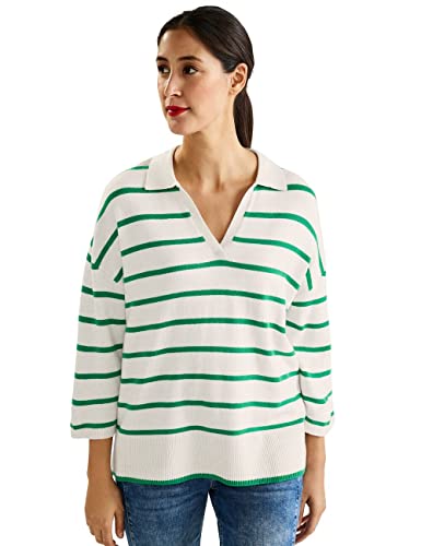 Street One Damski sweter w paski, Brisk Green, 36