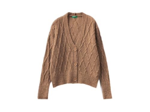United Colors of Benetton Damski kardigan M/L 1168d601e sweter, szary taupe 7k3, M