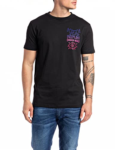 Replay Męski T-shirt M6304, 098 czarny, XS