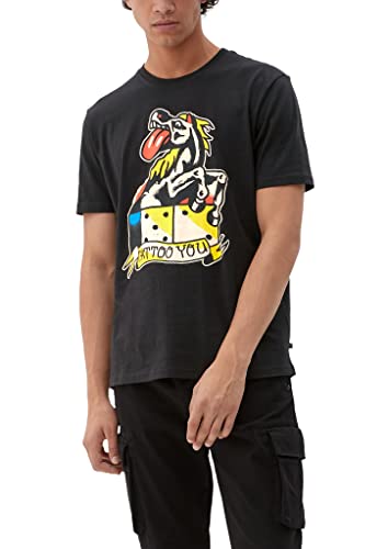 Q/S designed by - s.Oliver Męski T-shirt 50.3.51.12.130.2120210, czarny, XS