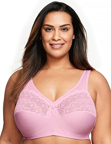 Glamorise Damski biustonosz MagicLift Moisture Control bez fiszbin #1064 pełne pokrycie, różowy wrzosowy, 44H