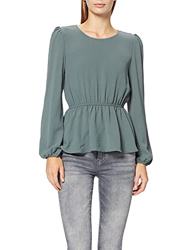 ONLY Damska koszulka z okrągłym dekoltem Onlmette DAR L/S Noos WVN, Zielony balsam, XS