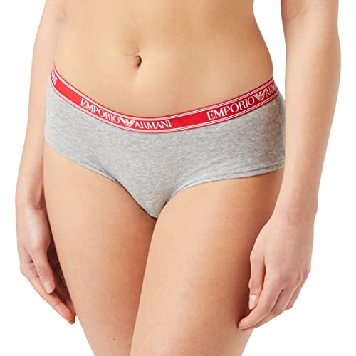 Emporio Armani Damskie spodnie z logo Iconic Cheeky, jasnoszary melanżowy, XS