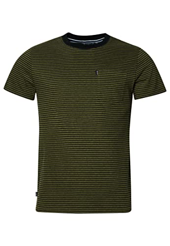 Superdry Koszula męska w paski, Thrift Olive Marl/Black, 3XL