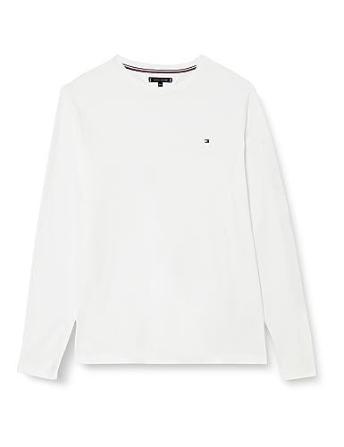 Tommy Hilfiger Koszulka męska z długim rękawem Bt-Tommy Logo T-shirt z długim rękawem, biały, XXL