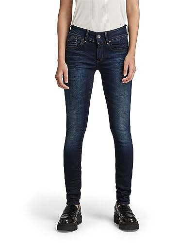G-STAR RAW Lynn Mid Waist obcisłe dżinsy damskie, Niebieski (Średni wiek 60885-6131-071), 23W / 36L